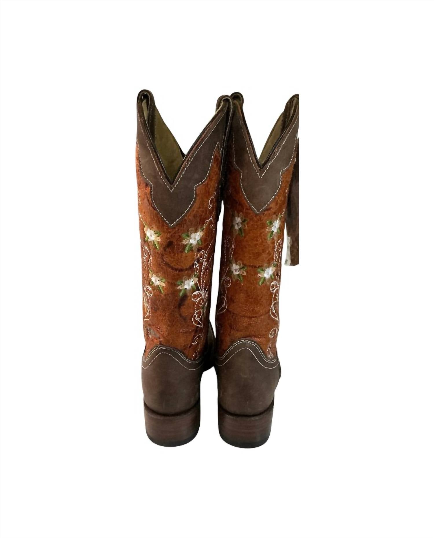Corral Women's Floral Western Boots in burnt orange - women's shoe - alternate view