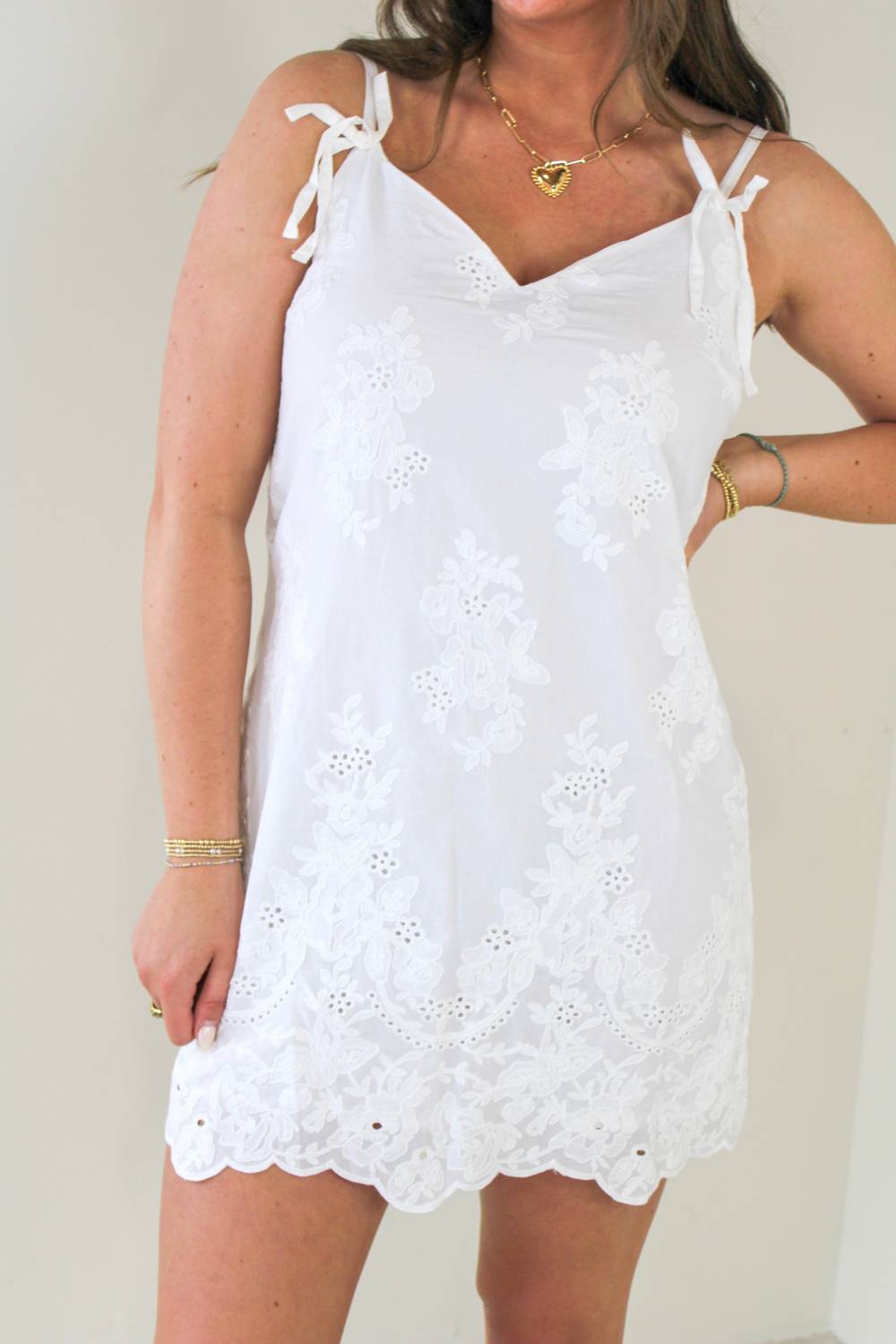 Storia - New Hope Eyelet Cutout Mini Dress