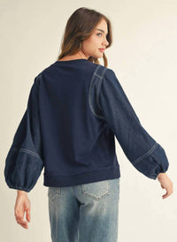 Jodifl - Denim Duo Textured Top
