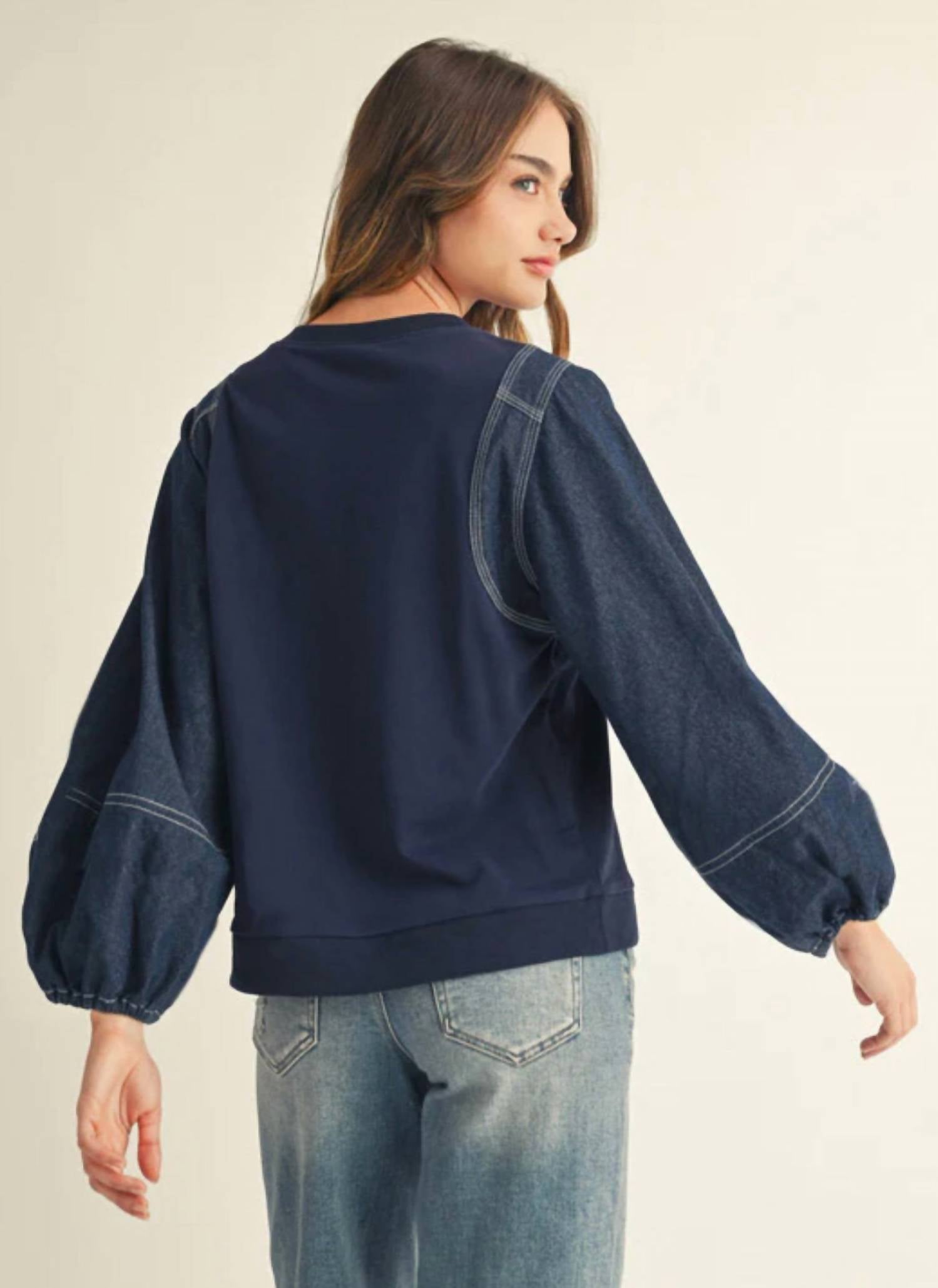 Jodifl - Denim Duo Textured Top