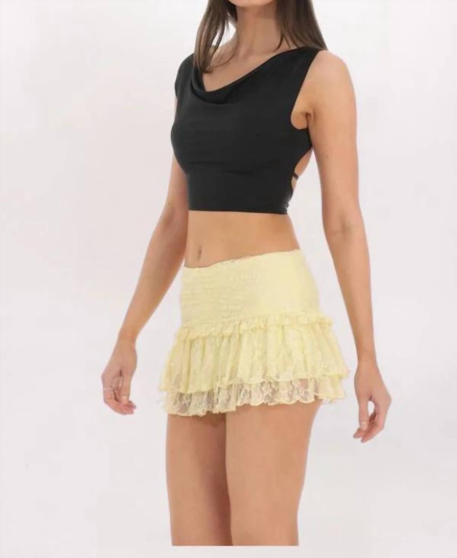Lucy In The Sky - Lace Ruffle Mini Skort