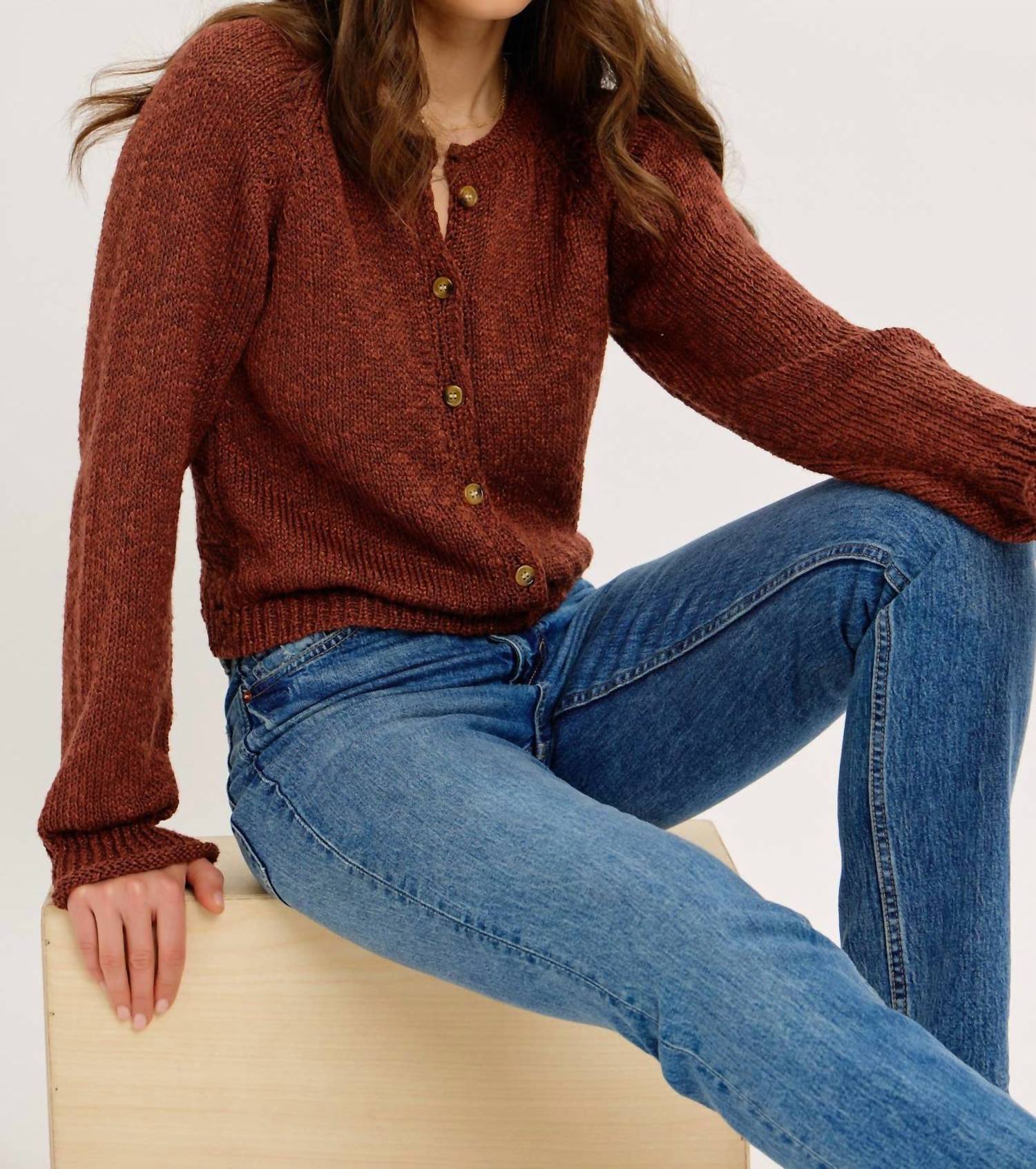 Idem Ditto - Slightly Souchy Textured Button-down Cardigan