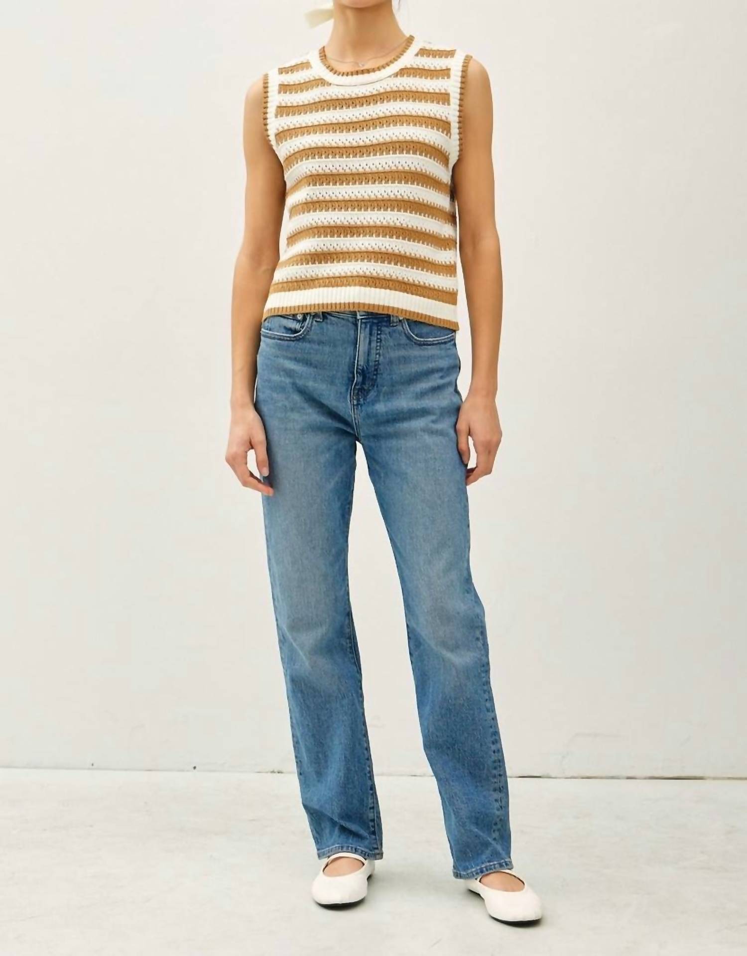 Be Cool - Stripped Sweater Tank Top