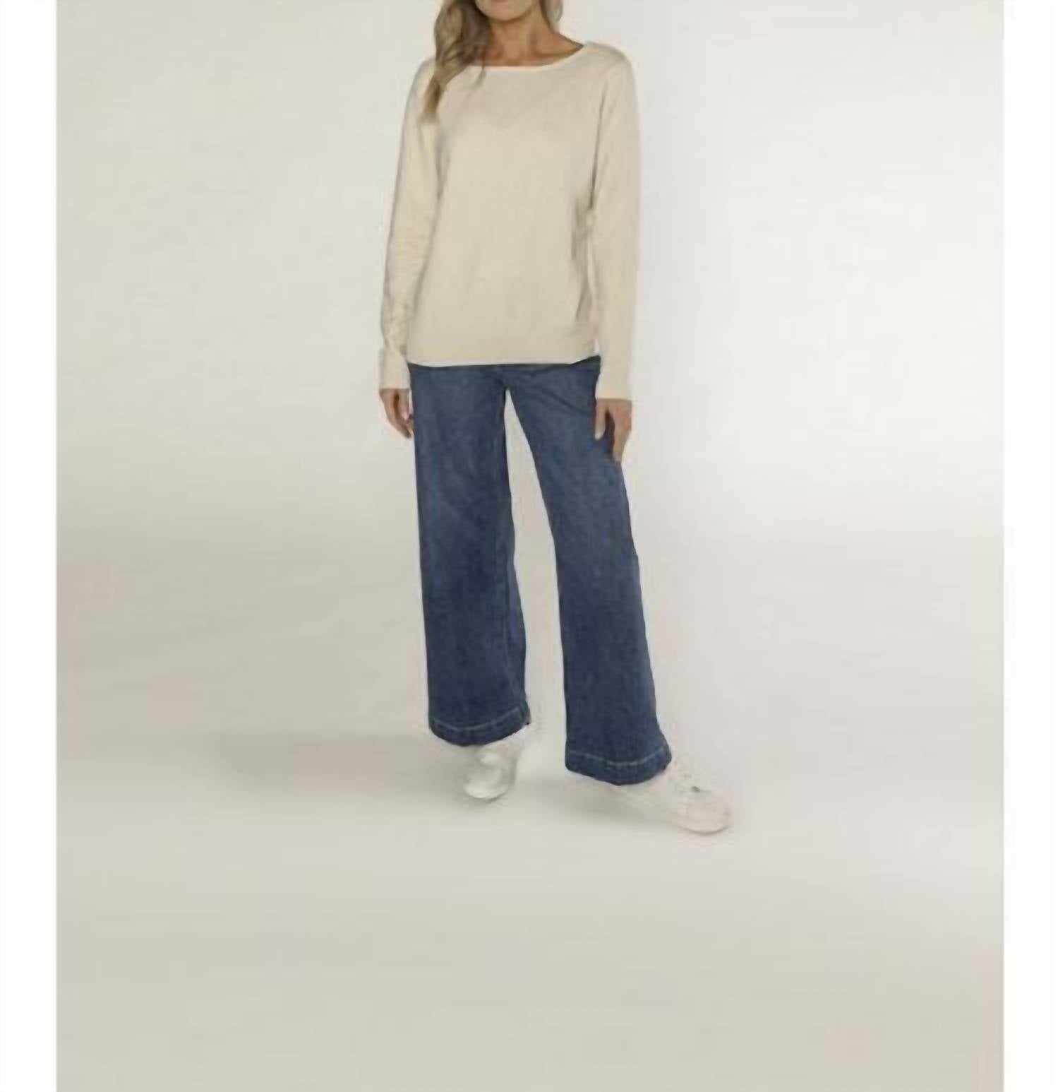 Matty M Lena Sweater in ivory - women's sweater - alternate view