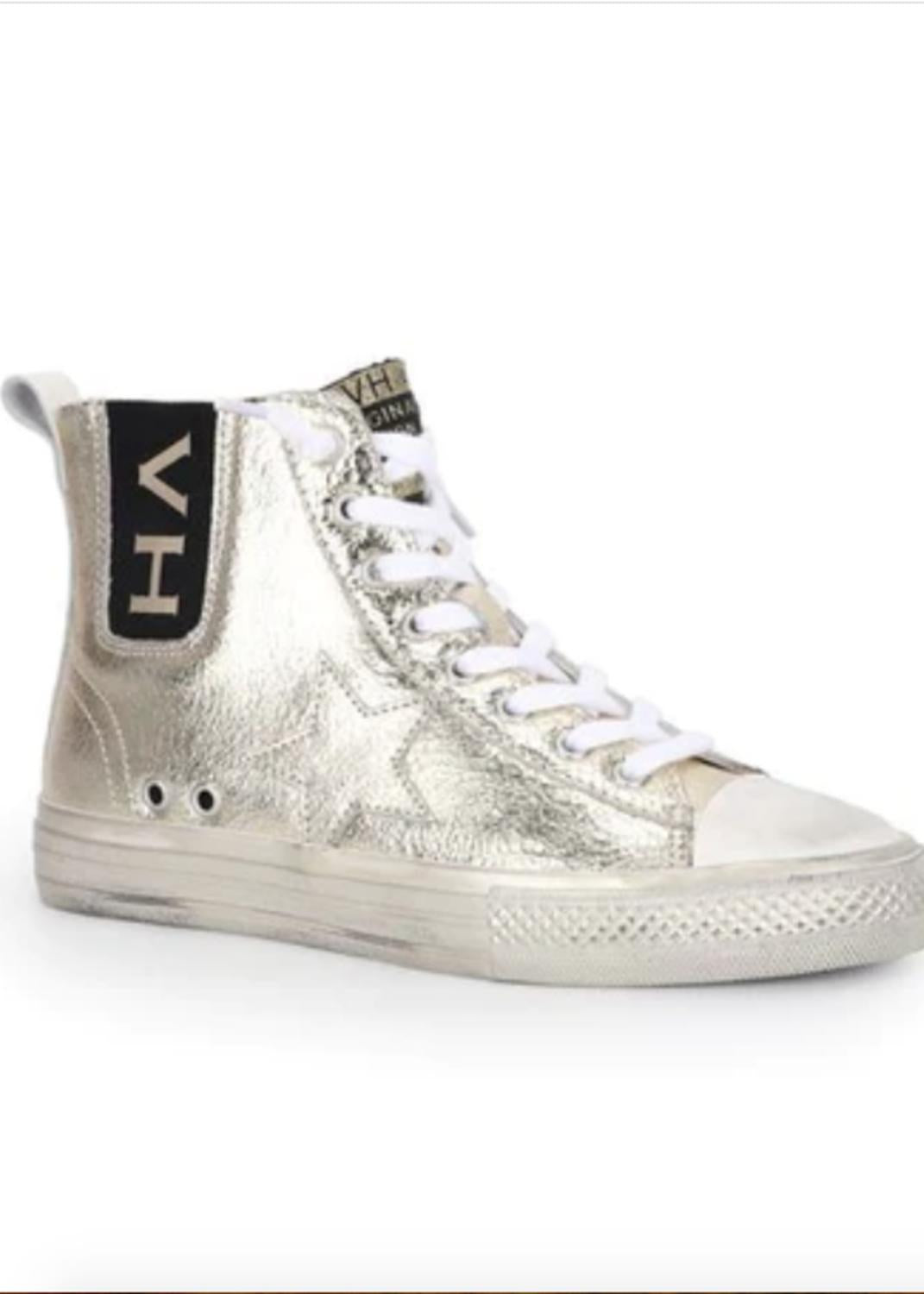 Vintage Havana Women's Hightop Sneakers in gold foil - women's sneaker
