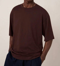 Kowtow Box Tee in mahogany - men's t-shirt - detail view