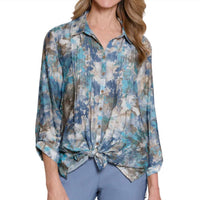 Multiples - Printed Crinkle Woven Shirt