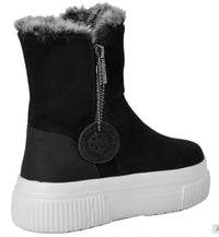 J/SLIDES Women's Wally Boots in black white - women's shoe - detail view