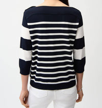 Joseph Ribkoff - STRIPED BOATNECK PULLOVER