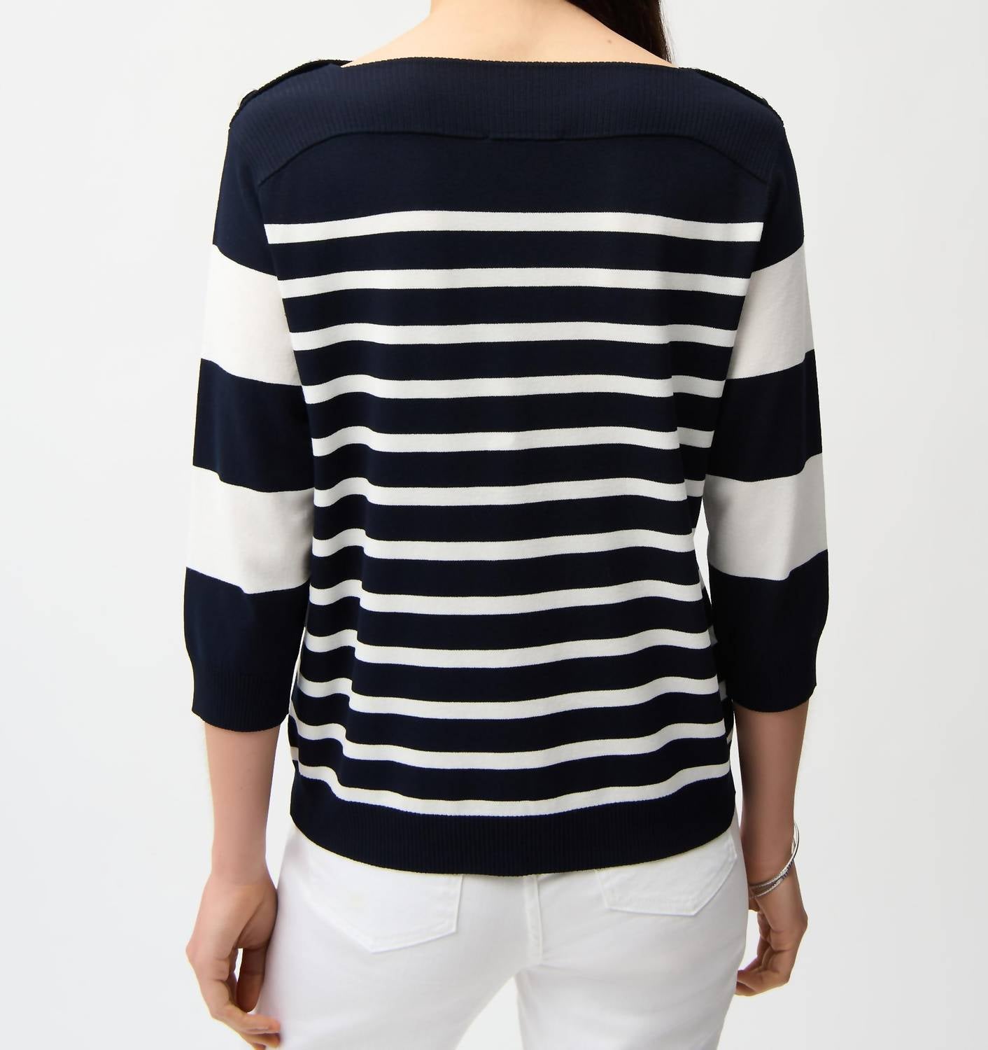 Joseph Ribkoff - STRIPED BOATNECK PULLOVER