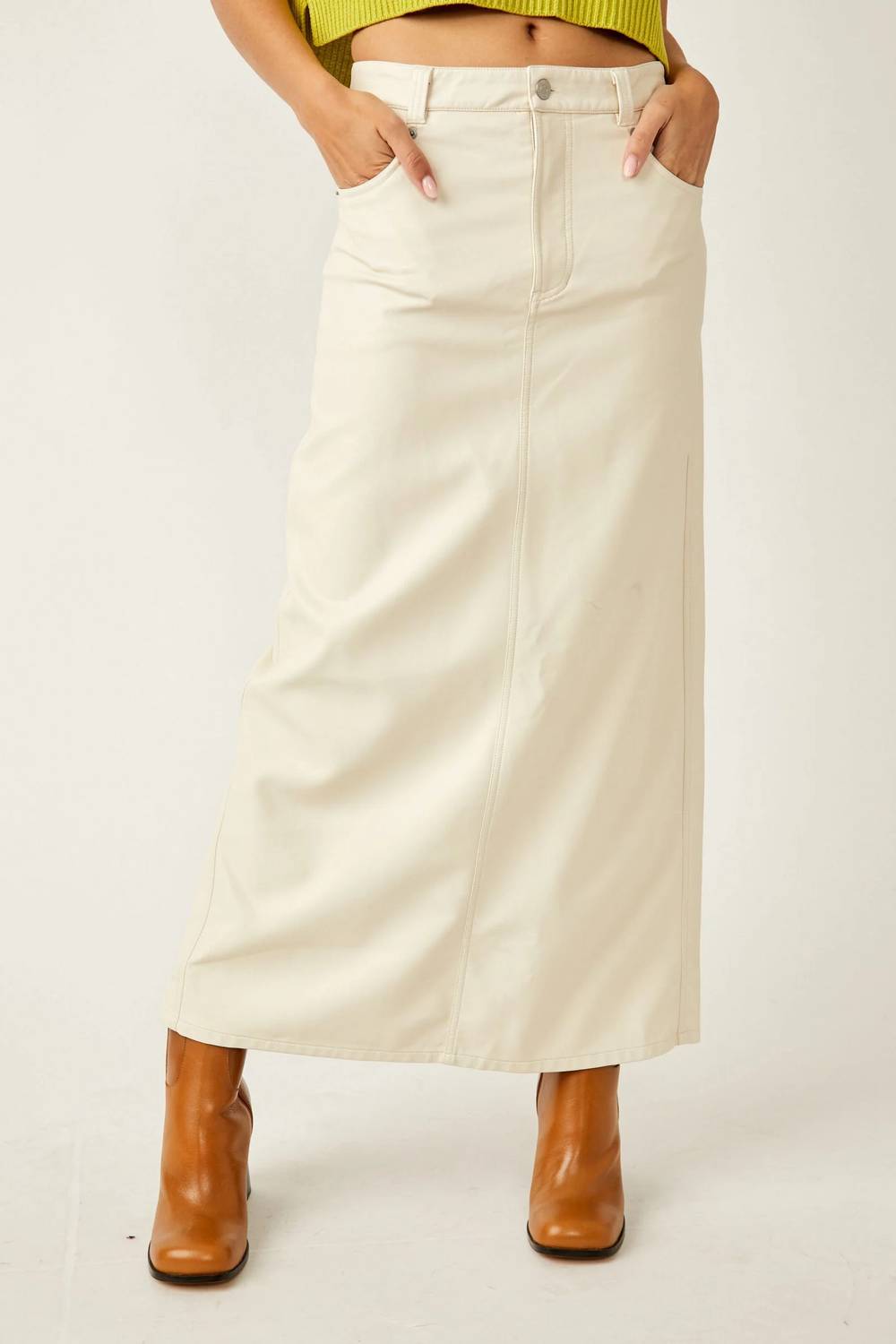 Free People - City Slicker Vegan Maxi Skirt