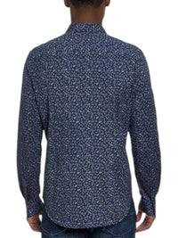 Robert Graham Schneider Long Sleeve Shirt in navy - men's shirt - detail view