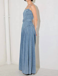 Flying Tomato - Straight Neckline Straps Jumpsuit