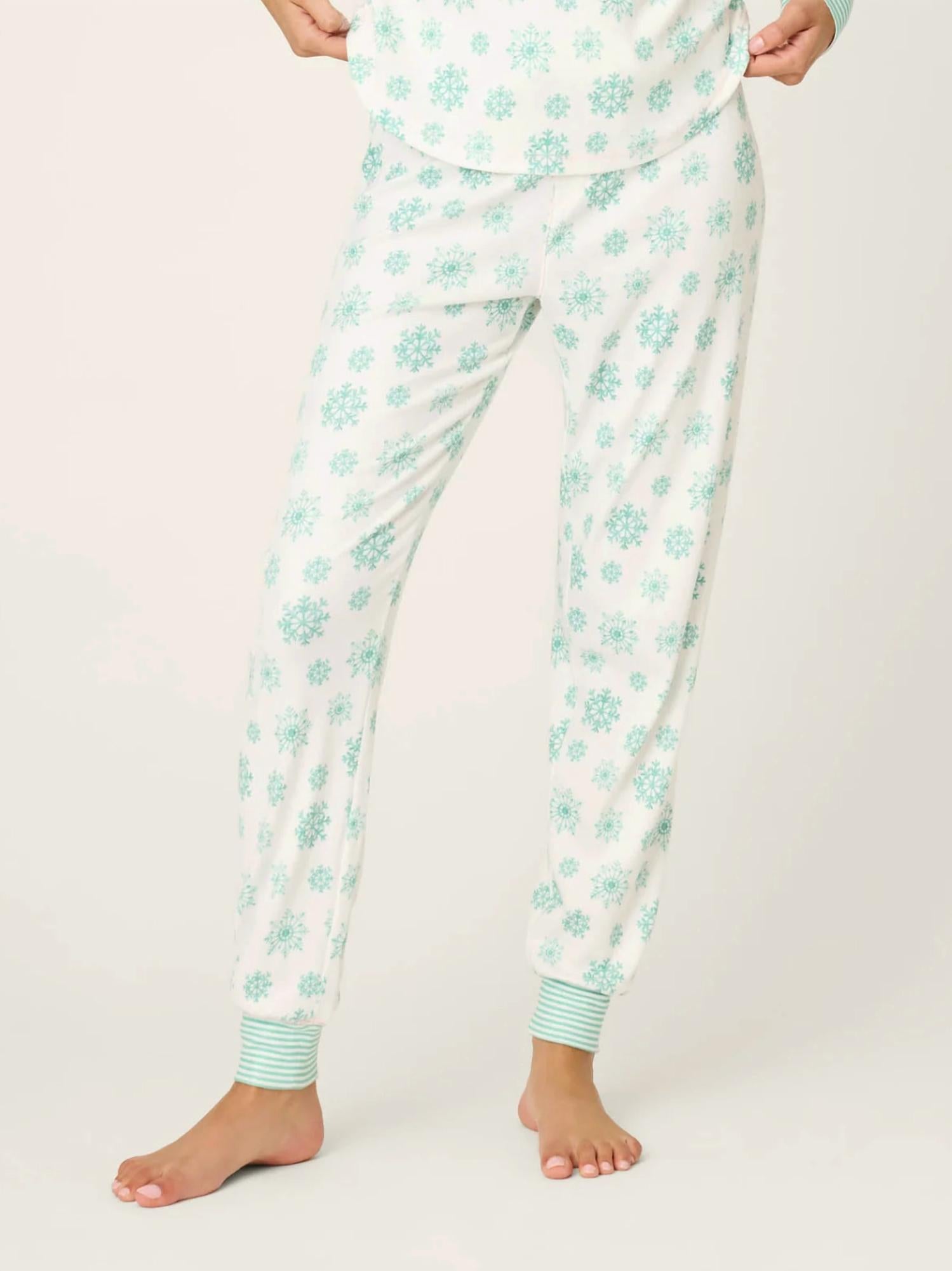 PJ Salvage Snowflake Wishes Jammie Pant in ivory - women's pants