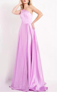 Jovani - One Shoulder Satin Gown