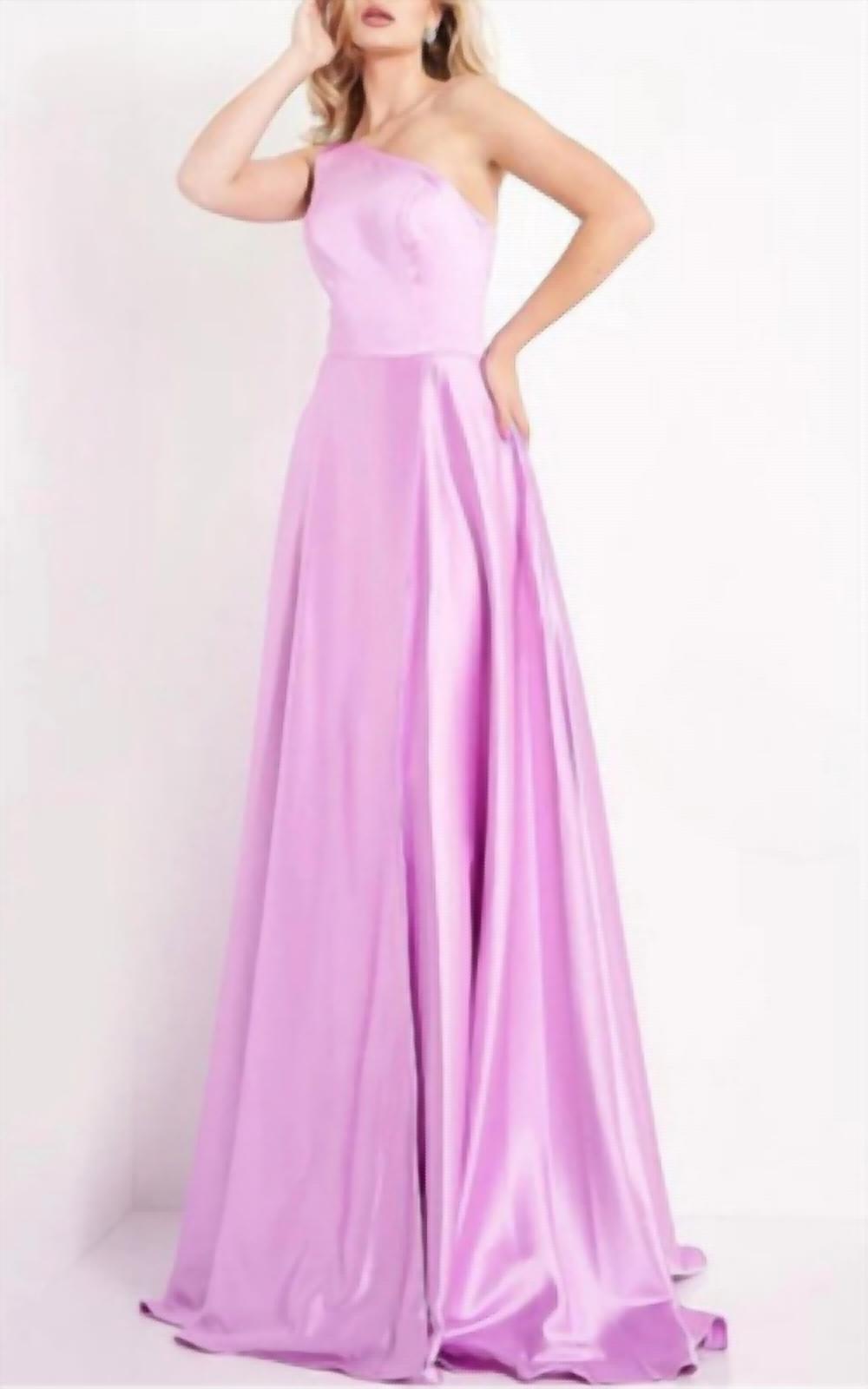 Jovani - One Shoulder Satin Gown
