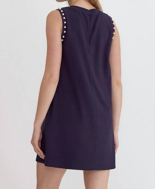 Entro - Pearl Embellished Sleeveless Sheath Dress