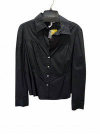 Katherine Barclay Women Long Sleeve Button-Front Shirt in black - women's shirt