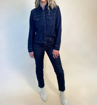 PISTOLA Thea Denim Shirt Top in nightfall - women's long sleeve top