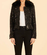 Dolce Cabo - TRIMMED SEQUIN JACKET