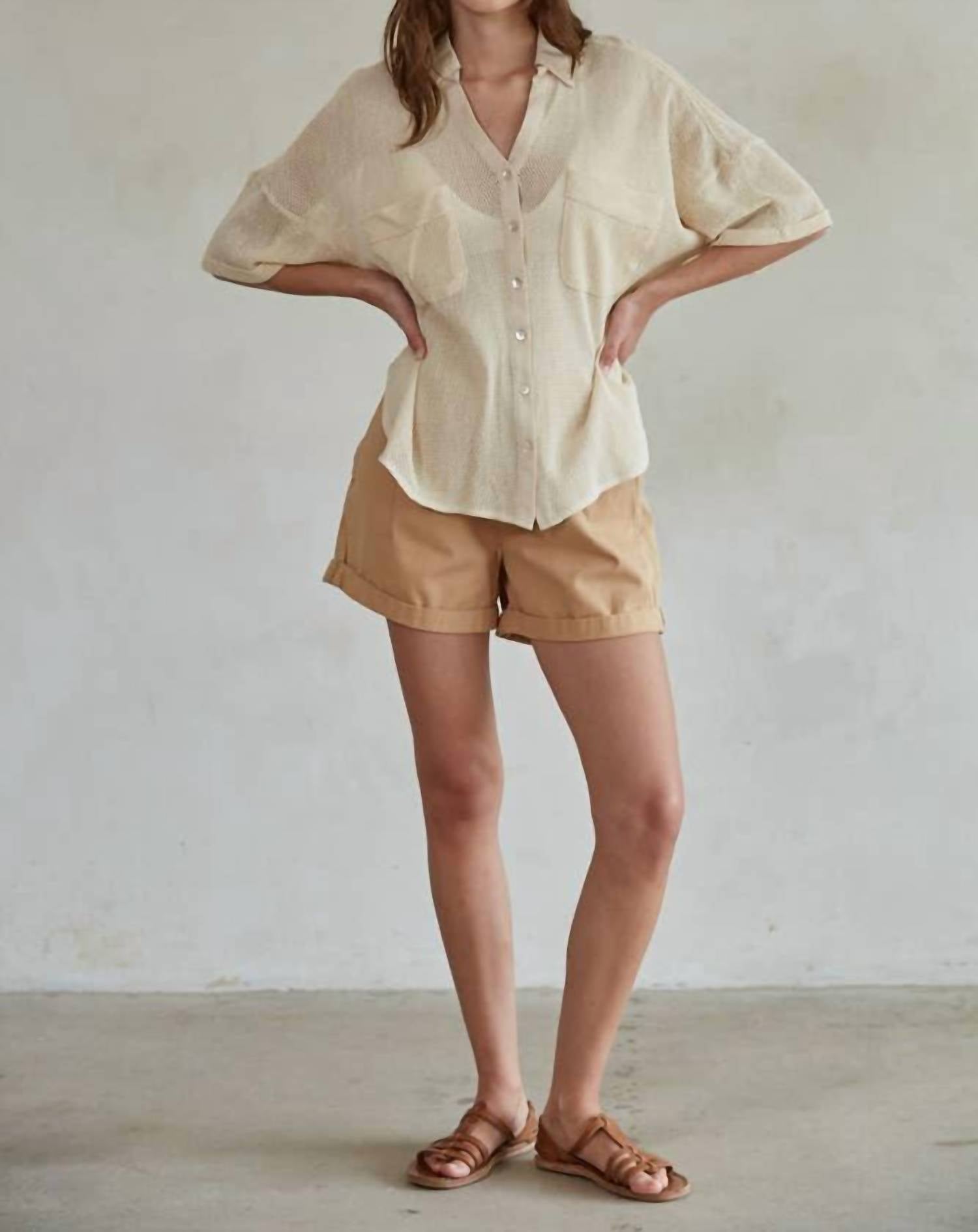 By Together - Fishnet Short Sleeve Top