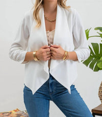 Blu Pepper - Ruched Sleeve Blazer