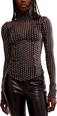 Free People - CHARLIE PRINTED MESH TOP