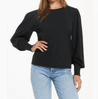 Z Supply Emery Long Sleeve Top in black - women's long sleeve top