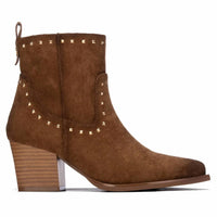 Xti - Women's Suede Italian Western Ankle Booties