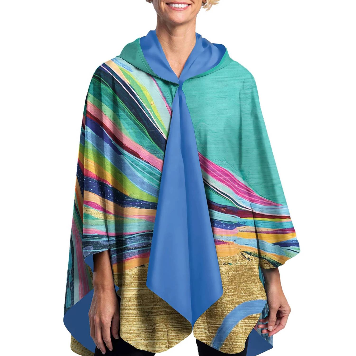 Raincaper - Ettavee Rainbow Riviera 1 Long Sleeve Poncho