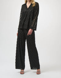 Joseph Ribkoff V-neck Boxy Top in black - women's blouse - alternate view