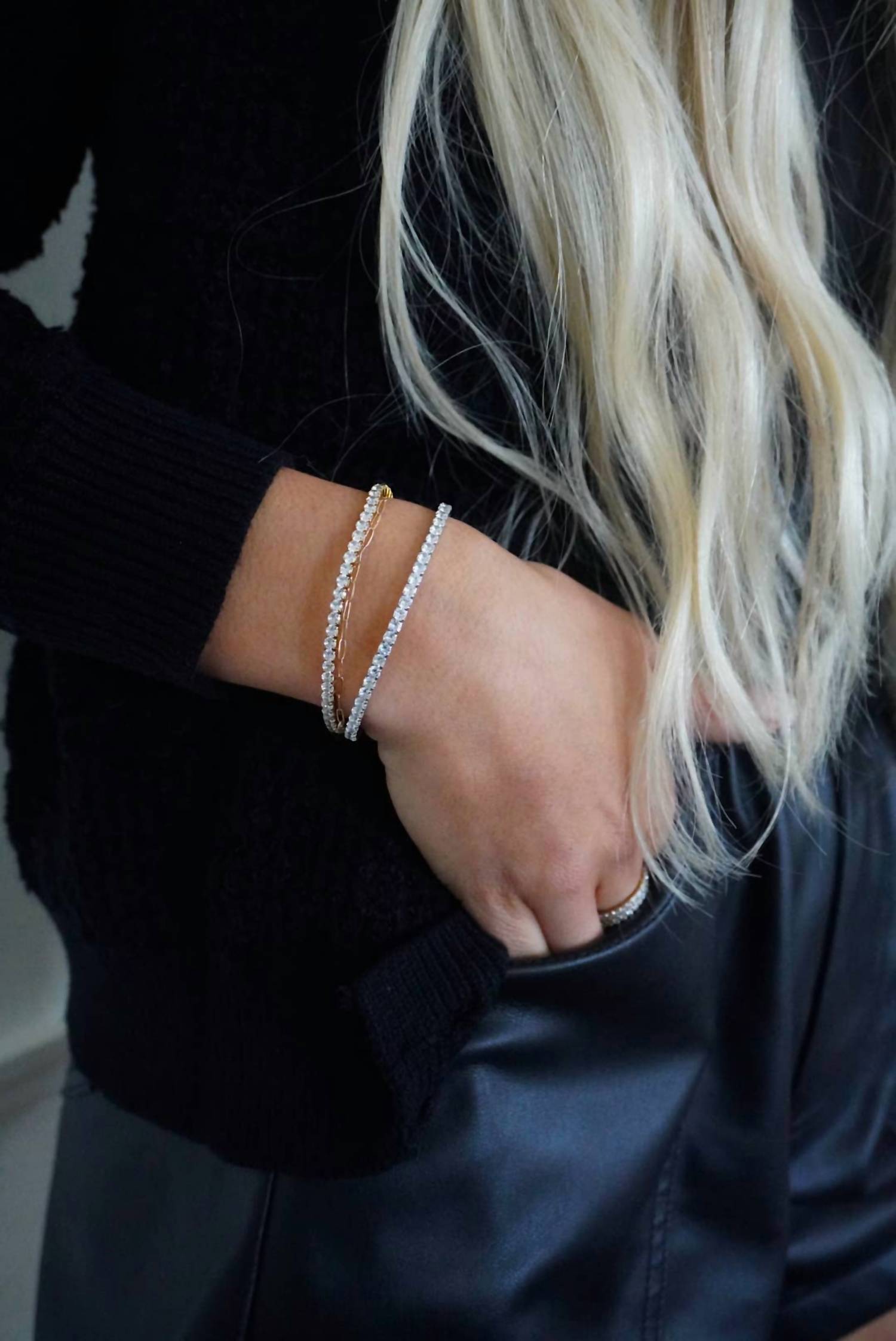 Chansuttpearls - Women's Stretchy Tennis Bracelet