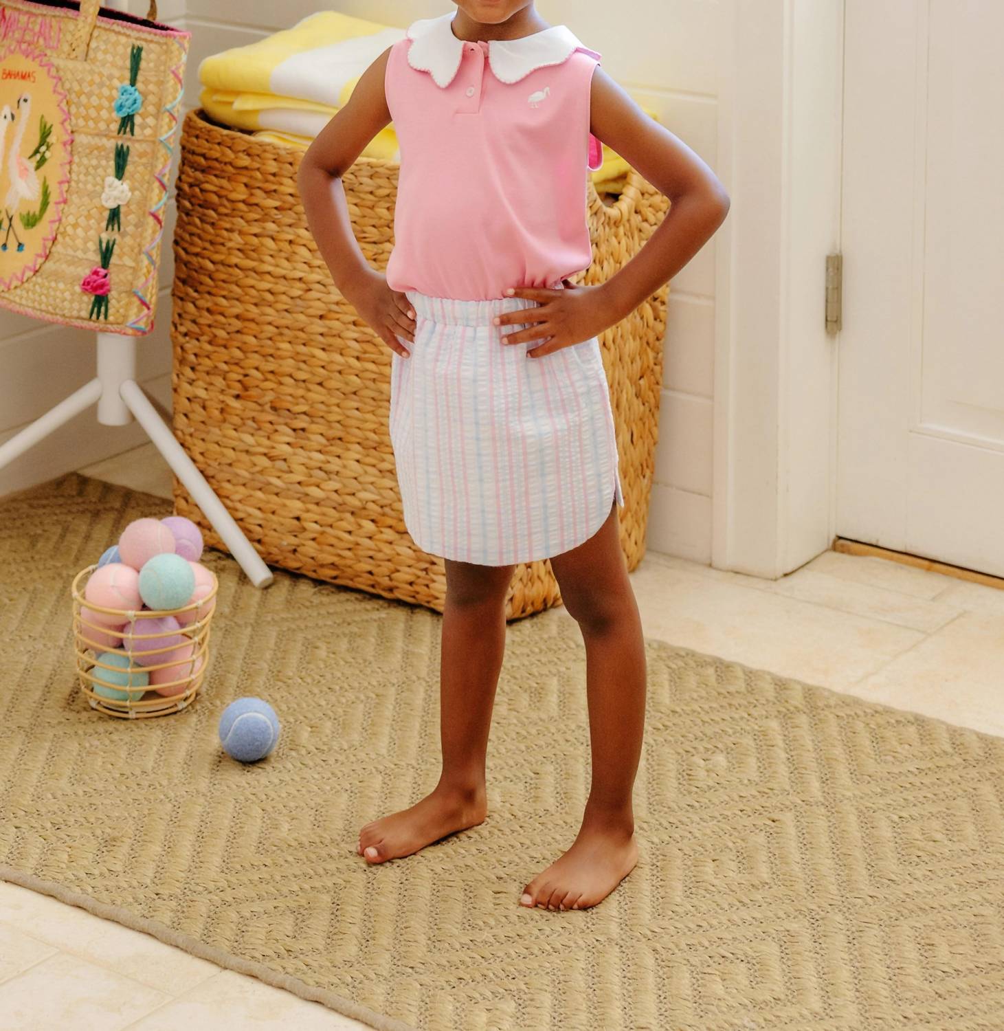 The Beaufort Bonnet Company Susanne Skirt in blue pink - kids' skirt