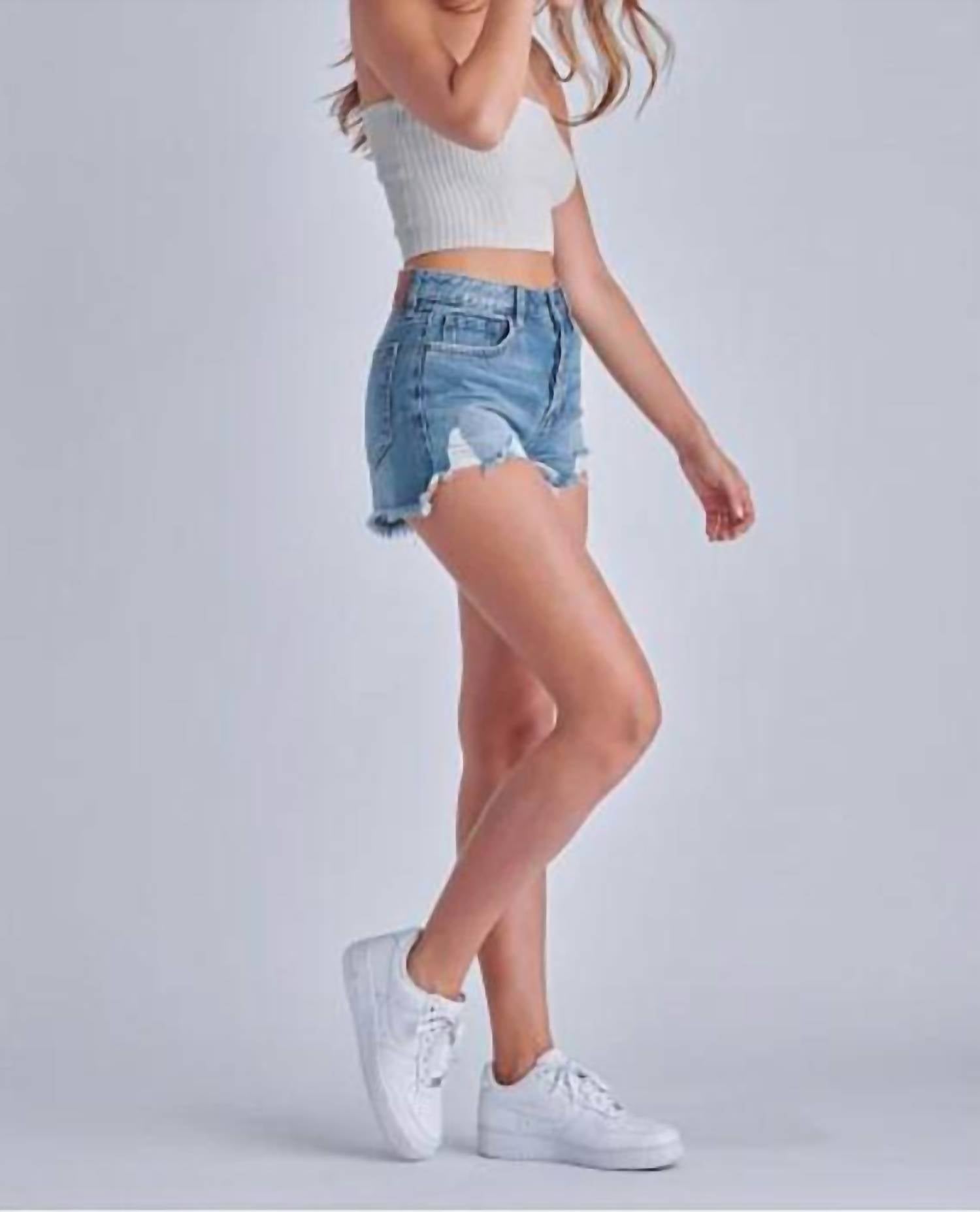 Hidden - Sofie Jean Shorts With Front Step Hem