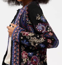 Johnny Was MONTANNA KATIUSKA SHORT FRINGE JACKET in black - women's jacket - alternate view