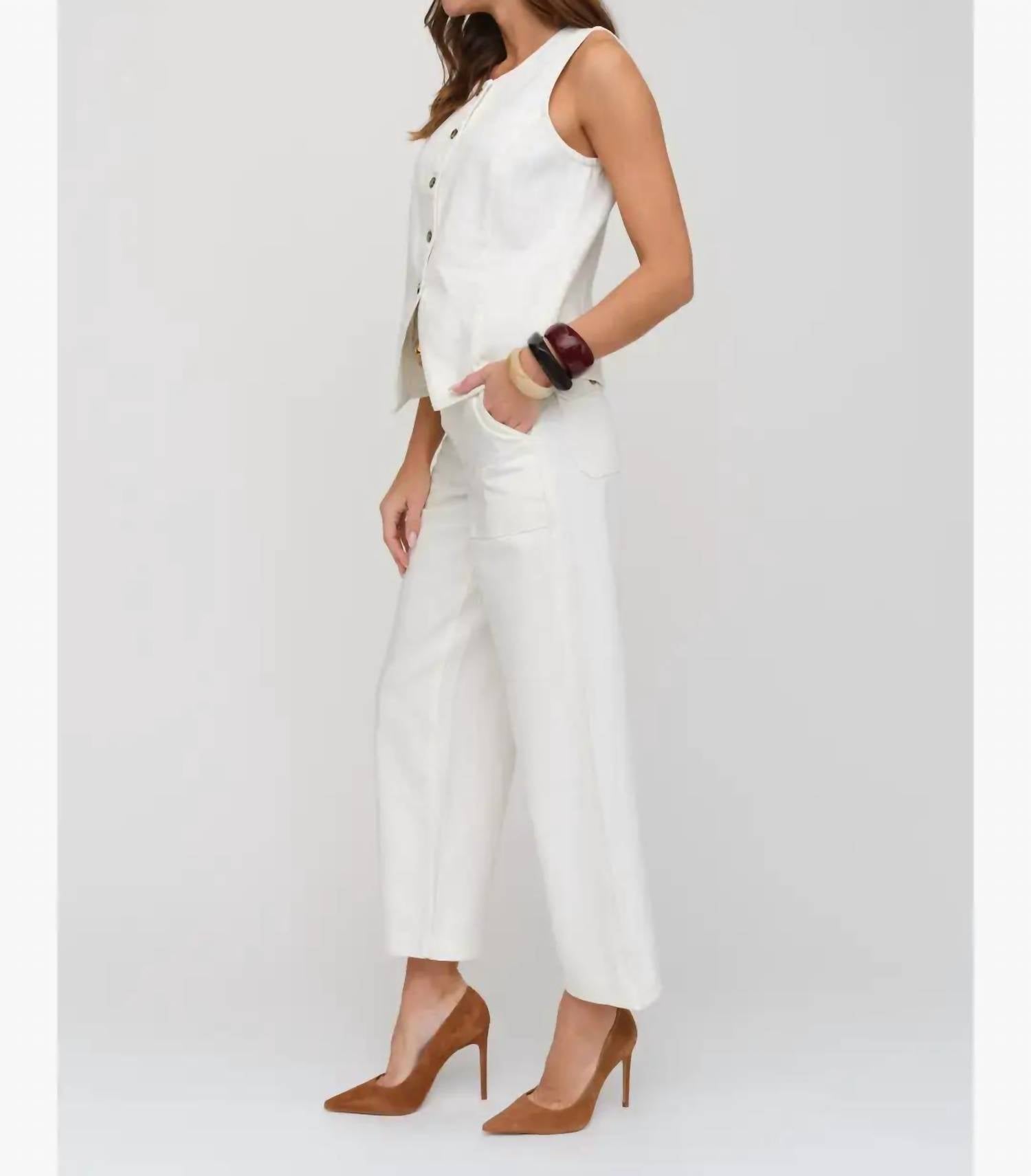Oliver Logan - Button Front Denim Tailored Vest