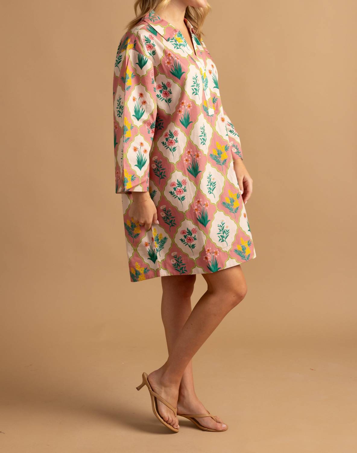 Double A Colette Dress in rose blossom - women's dress - detail view