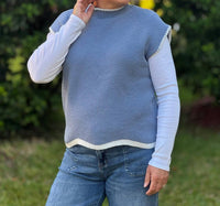 Ee:Some - The Silver Lining Ribbed Knit Sweater