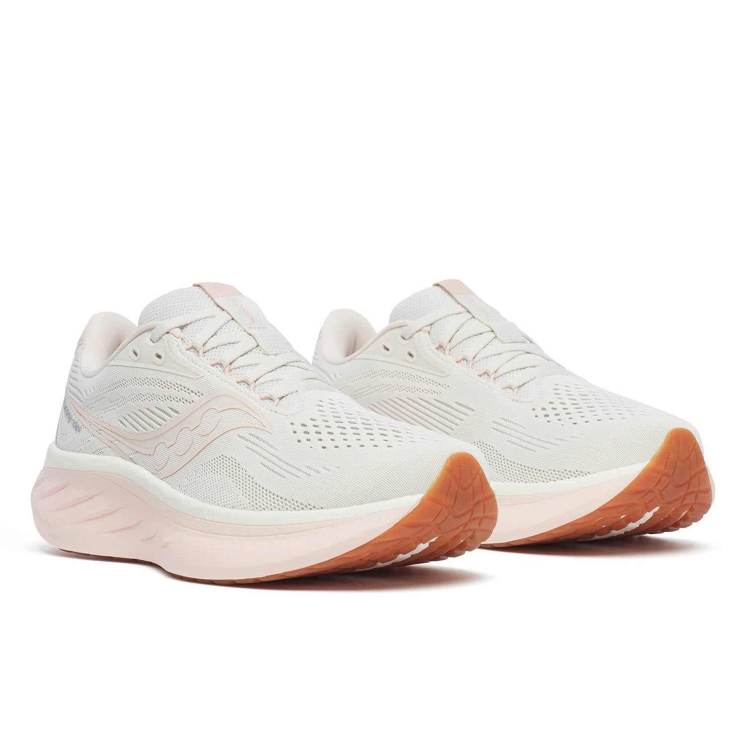 SAUCONY Women's Ride 18 Shoe in quartz peony quartz pivonie - women's shoe - detail view
