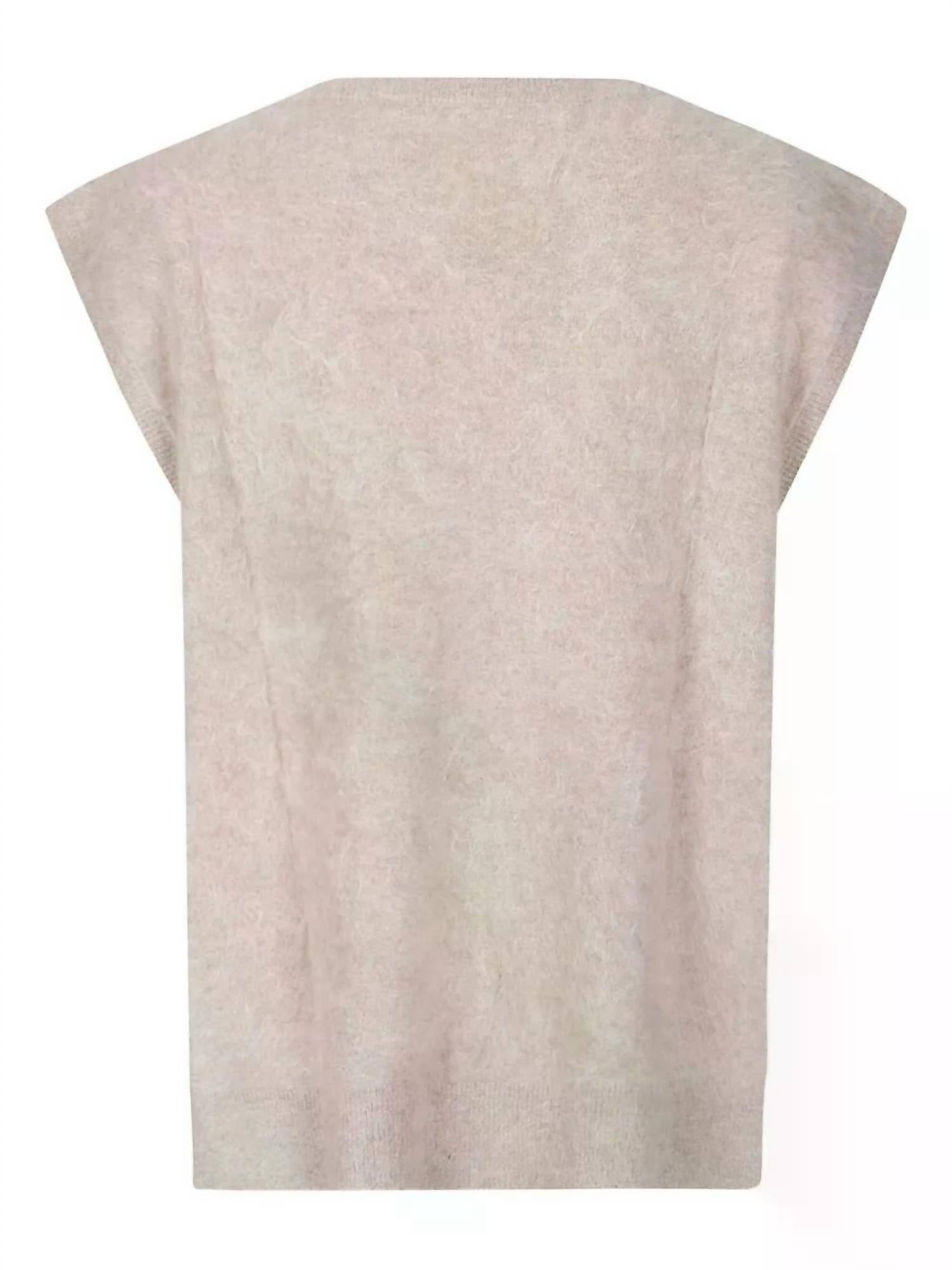 Absolut Cashmere Women's Miriam Sleeveless V-neck Sweater in chestnut - women's sweater - detail view