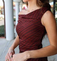 NIA Benedict One-shoulder Top in oxblood - women's shirt - detail view