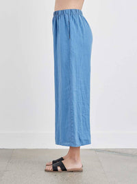 cut loose Linen Full Crop Pant in amalfi - women's pants - detail view