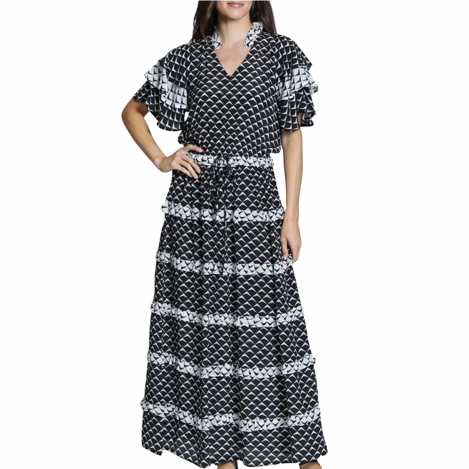 Apny - Ruffle & Tiered Maxi Dress