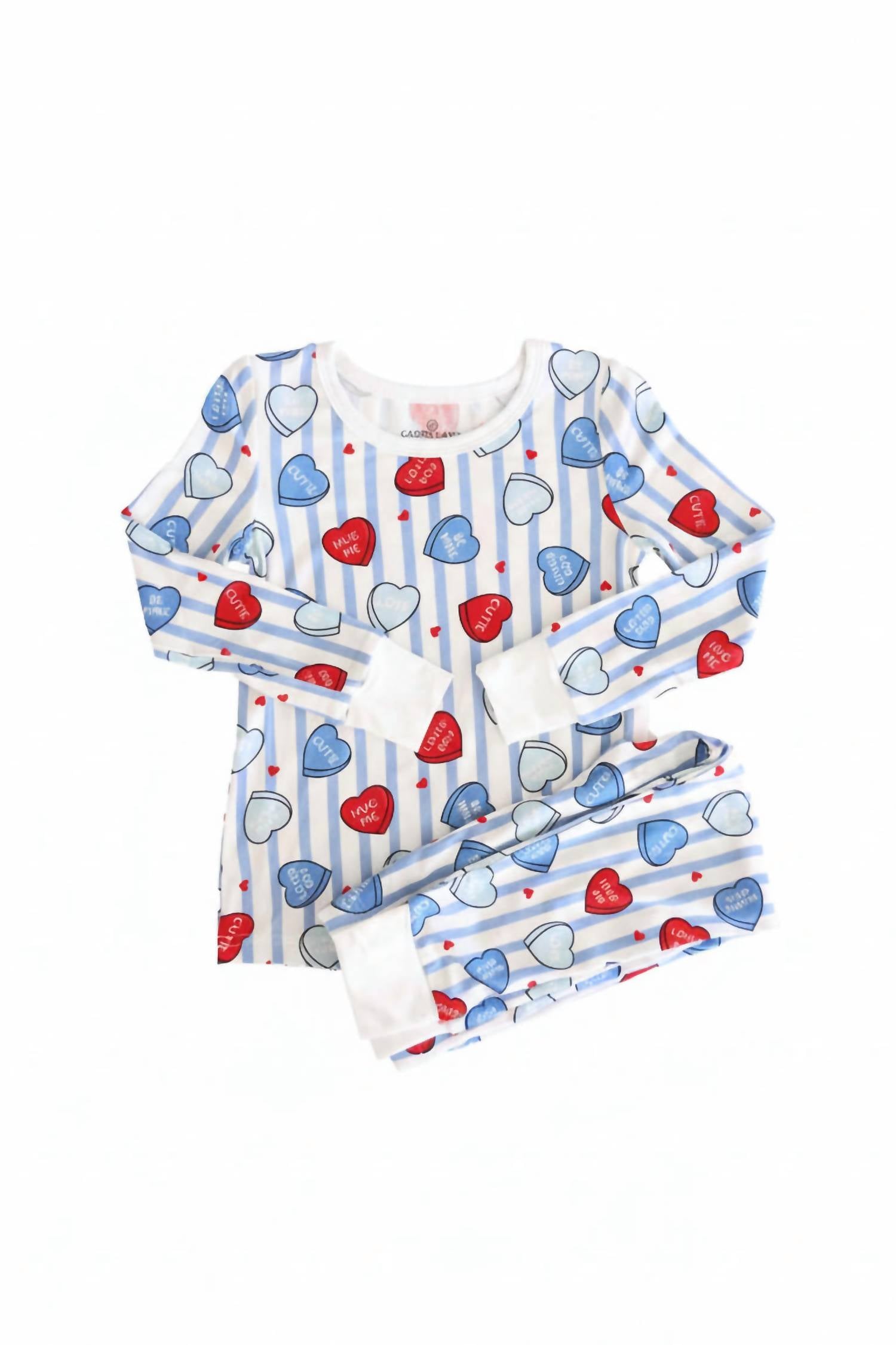 Caden Lane Sweet Like Candy Two Piece Pajama Set in blue - kids' sleepwear - view 5