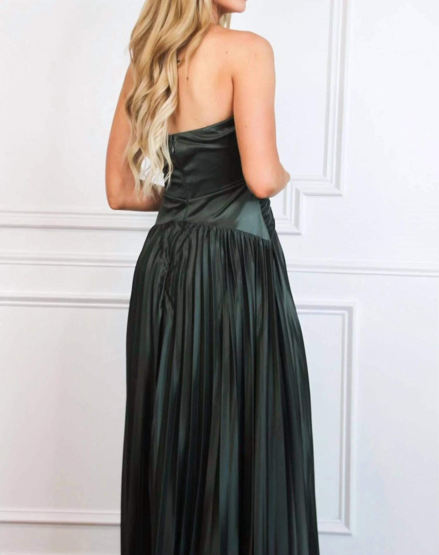 Maniju - Carolina Strapless Pleated Maxi Dress