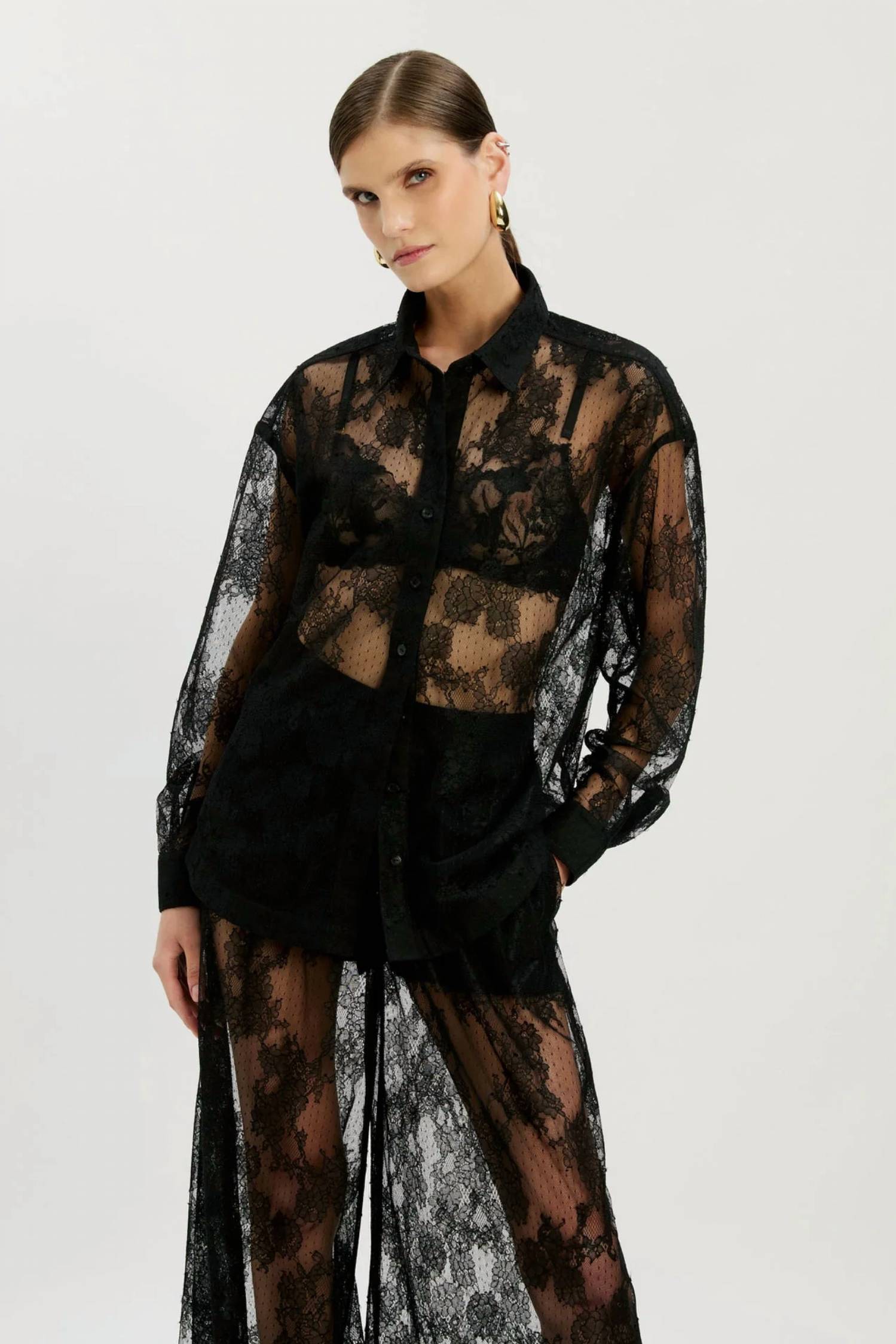 Bardot - Aleida Oversized Lace Shirt