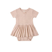 Quincy Mae - Girl's Pointelle Skirted Bodysuit