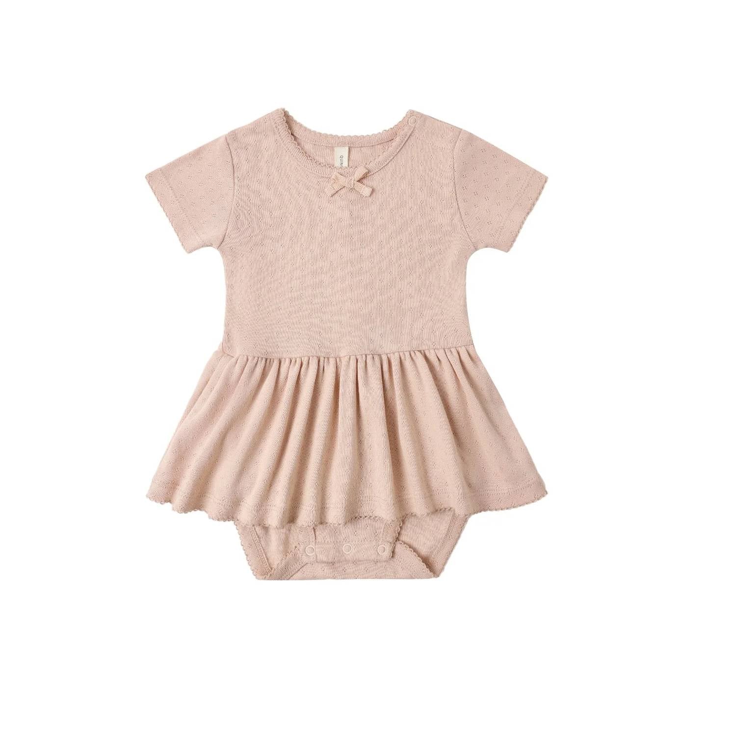 Quincy Mae - Girl's Pointelle Skirted Bodysuit