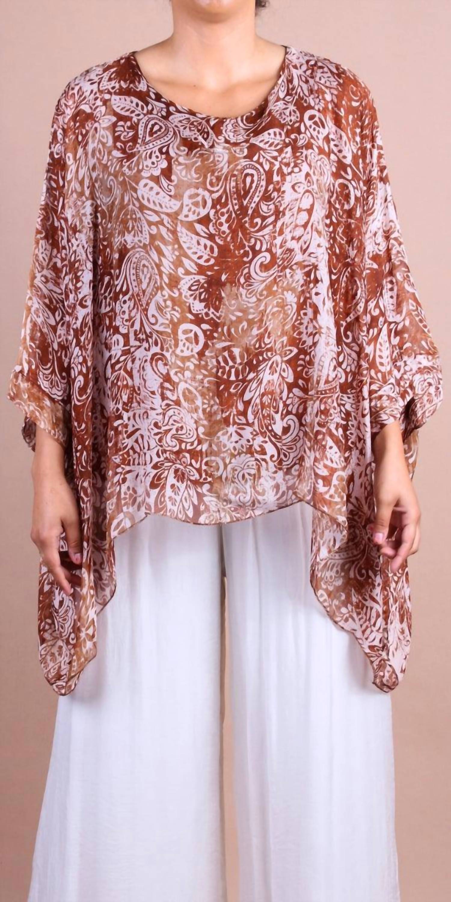 Gigi Moda - Seta Paisley Print Kaftan Top