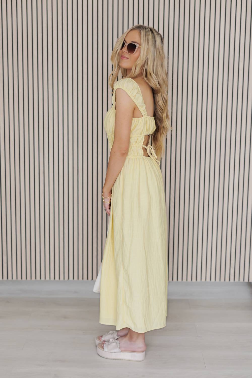 Sunday Edition Joy Dress in buttery yellow - women's dress - alternate view